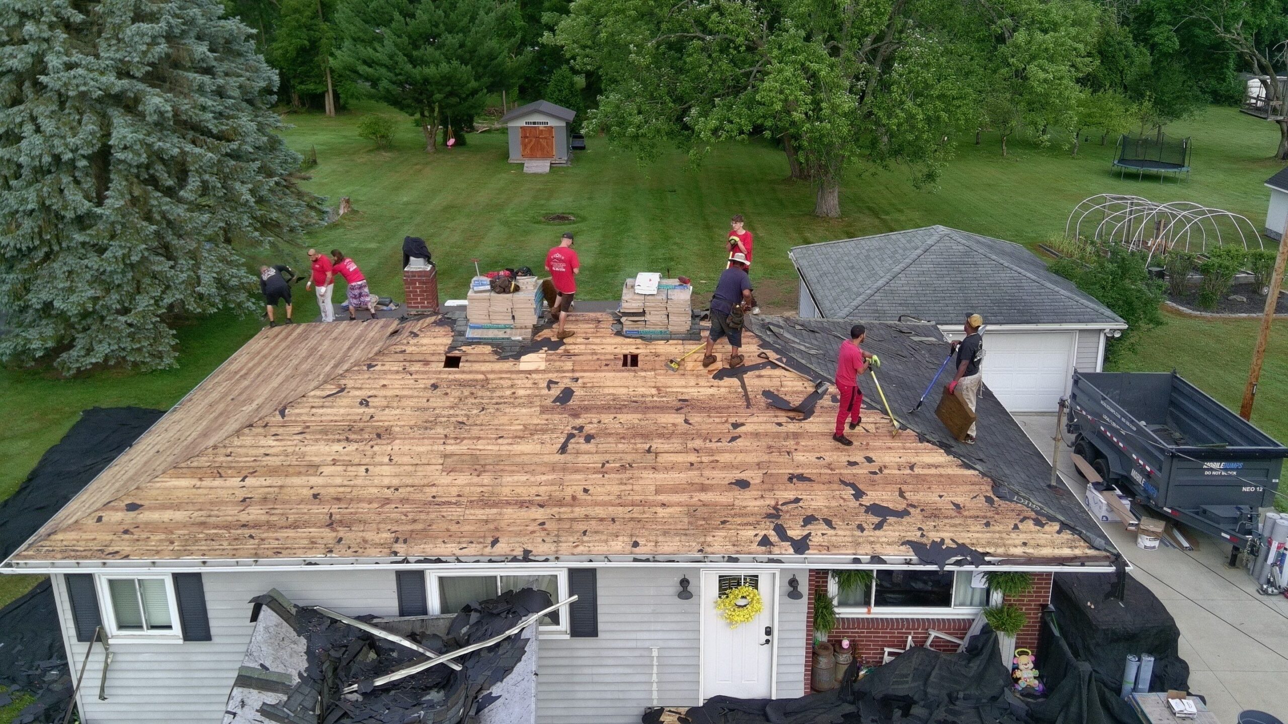 Roofing expert performing Barberton OH roof inspection safely